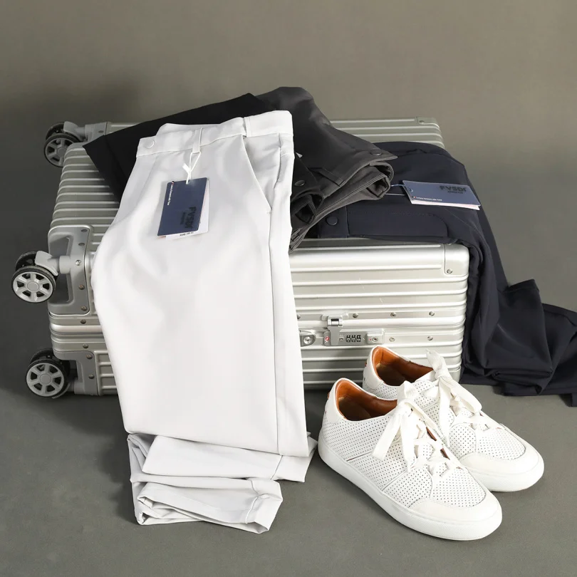 

Men's Casual Pants High Elasticity Breathable Outdoor Autumn Three-Proof Drawstring Elastic Waist Fashionable Urban Style