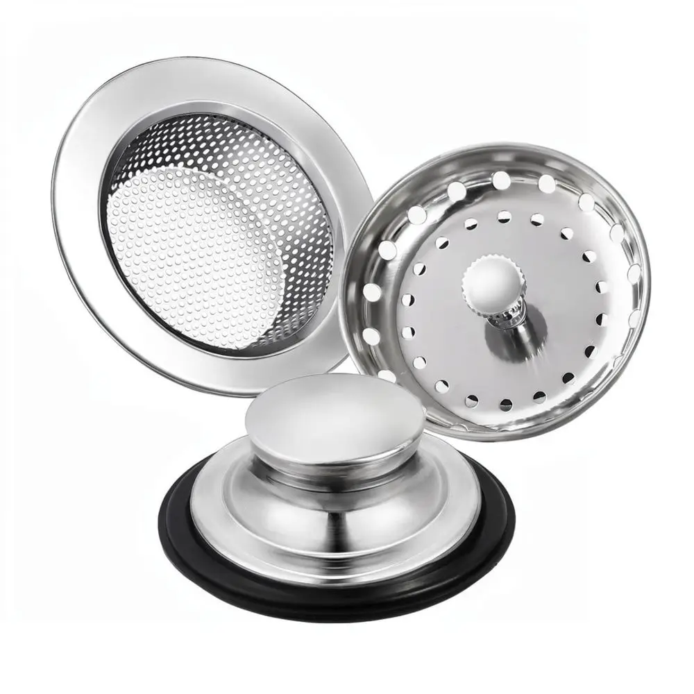 Durable Sink Splash Guard Garbage Disposal Stopper Stainless Steel Drain Strainer Food Filter Basin Cleaning Tool