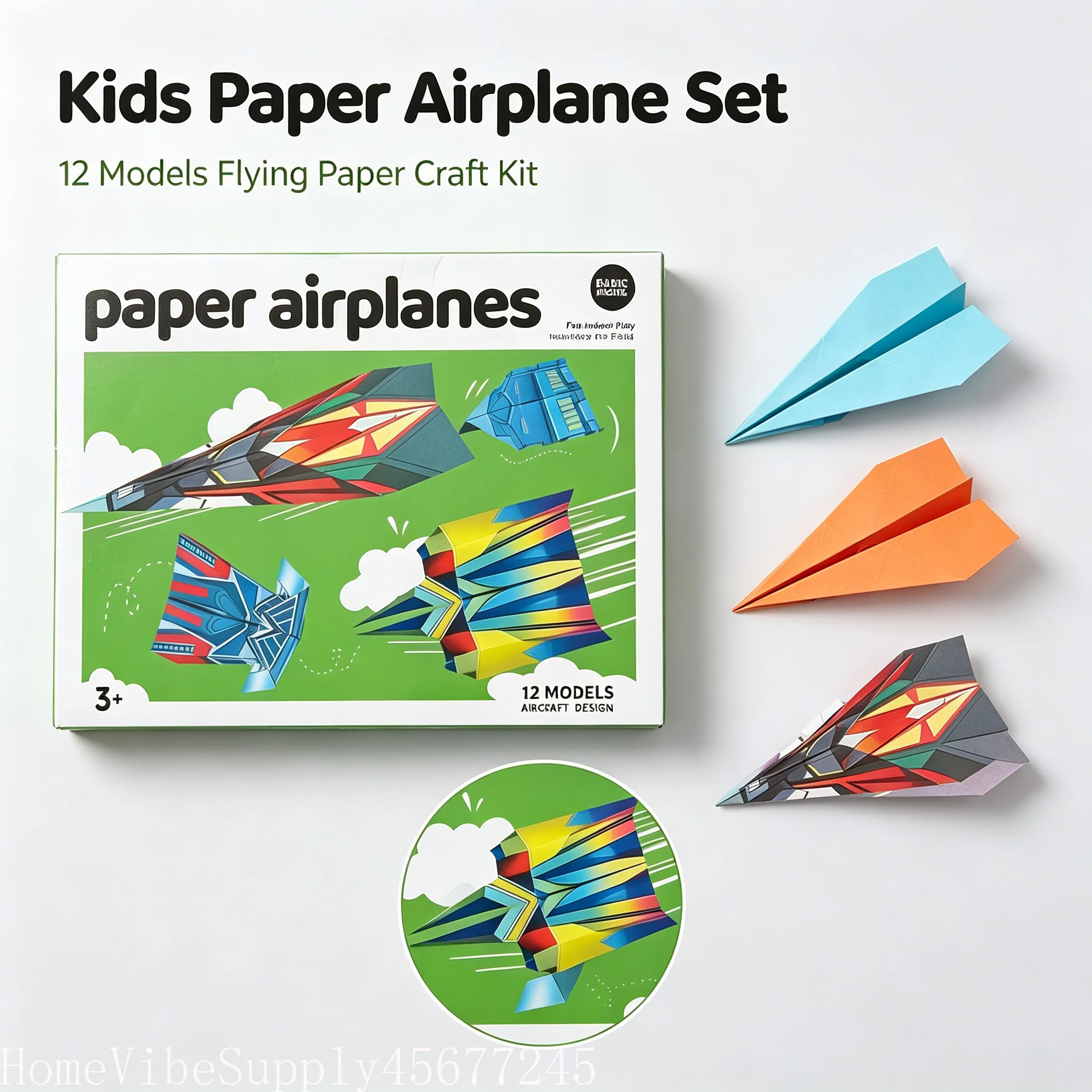 36/72/108 Sheets Paper Airplane Folding Set, Colorful DIY 3D Foldable Airplane Model Handmade Craft Kit, Creative Activity Toy Gift for Outdoor Travel Halloween Christmas Easter