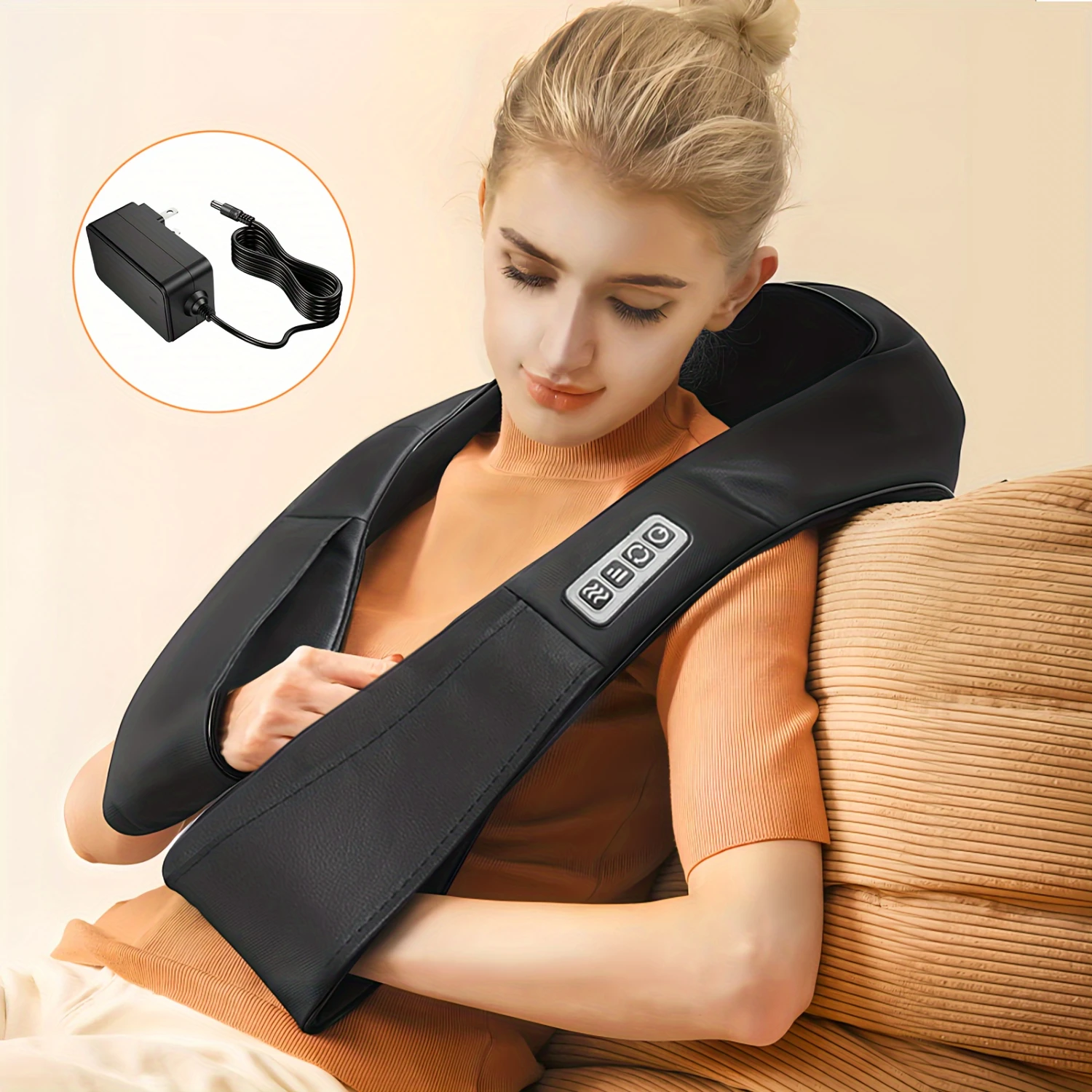 

Shiatsu Neck And Back Massager With Heat, Deep-Kneading Tissue Pain Relief, 3D Kneading Massage Pillow For Office Car Use, Rel