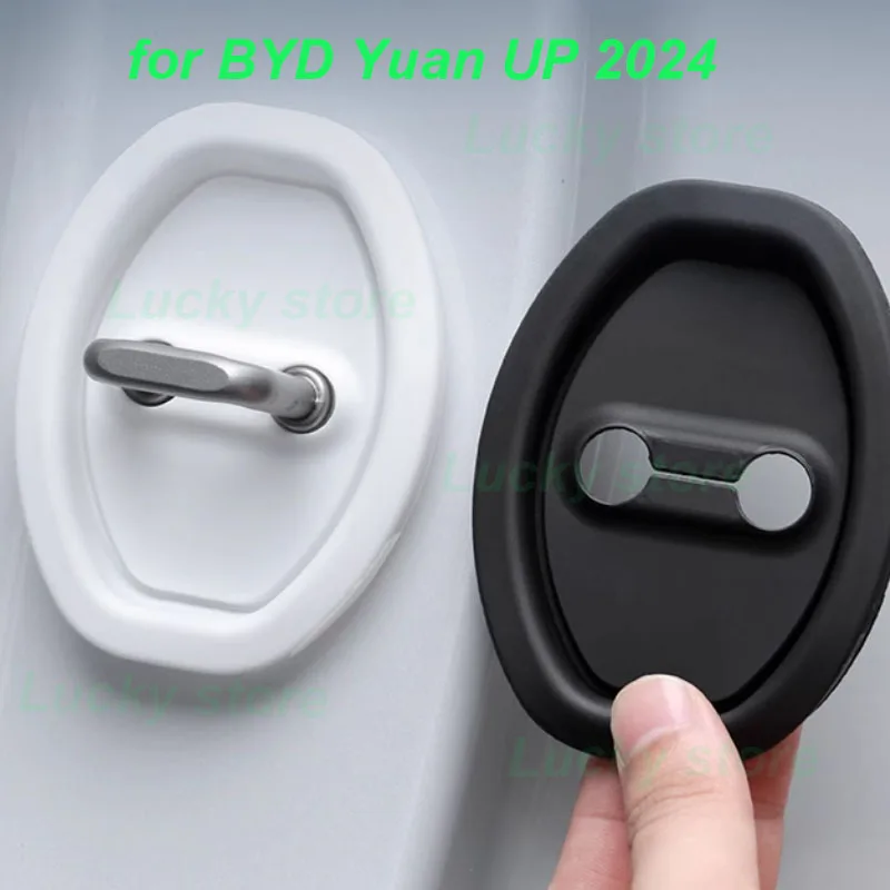 Car Door Lock Catch Silicone Cover for BYD Yuan UP 2024 Door Lock Waterproof Scratch Proof Protective Cover Exterior Accessories