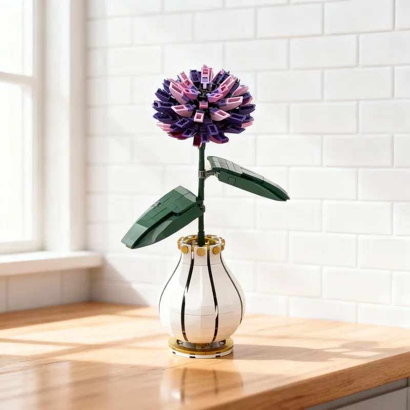 

Набор из 175 деталей: Конструктор MOC «Цветок Далии» — развивающая игрушка для творчества, идеальный подарок на Рождество