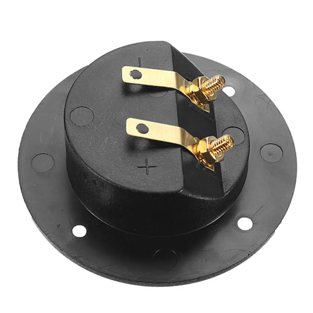 Black Brand New Speaker Terminal Connectors Round Boxes with 2 Banana Jack Gilded Subwoofer Stereo Plug Spring Cup Connection image 5