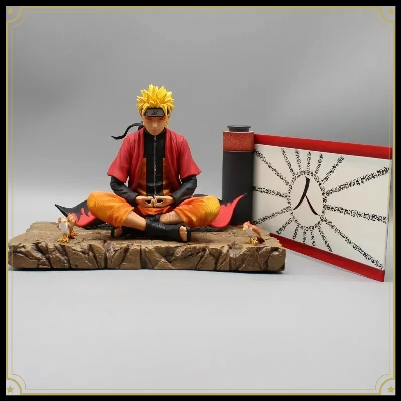 

Anime action figure sitting in meditation posture statue screen decor collectible toy exquisite gift for anime lovers