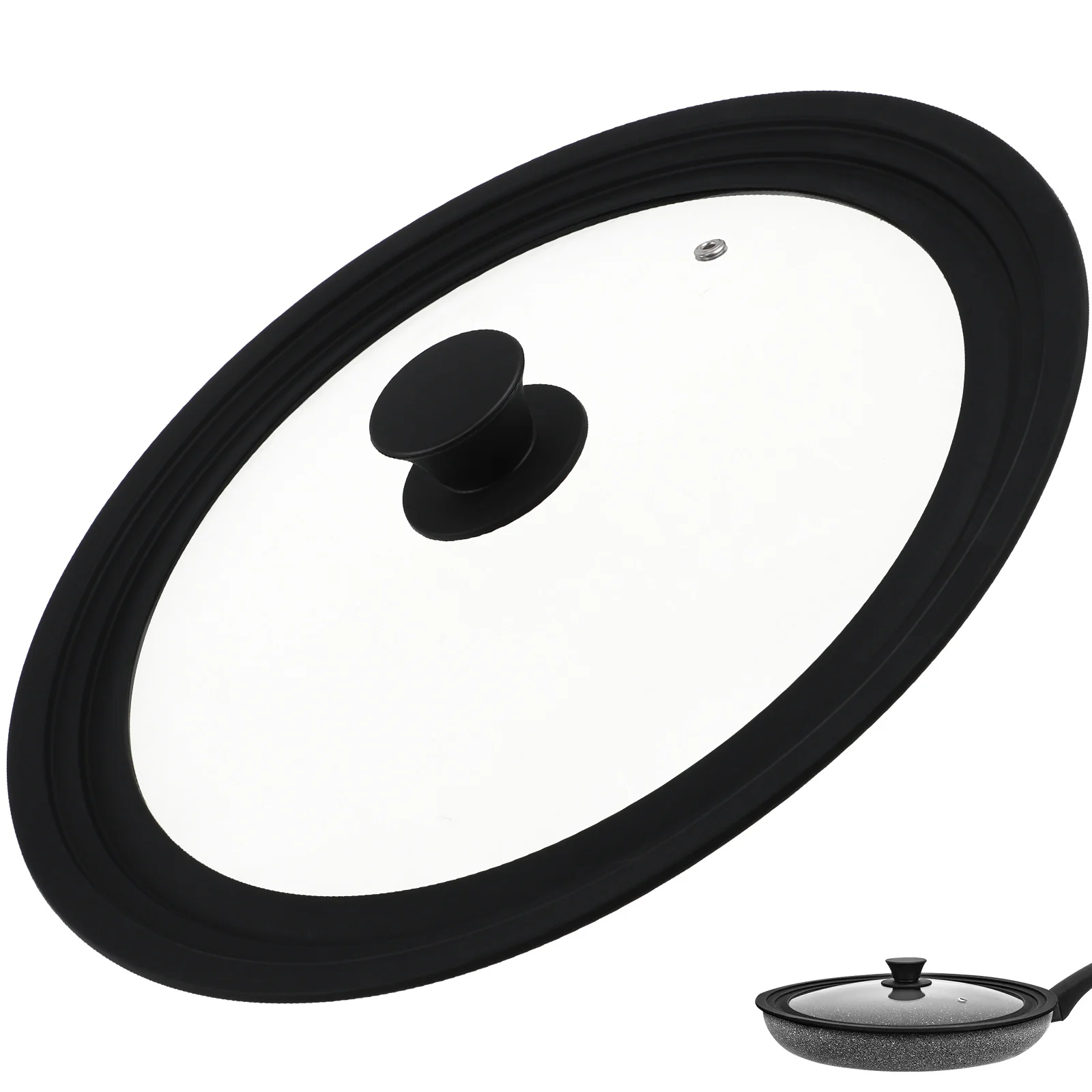 

Universal Tempered Glass Pot Lid Round Silicone Rim Pan Lid Cover for Frying Pan Saucepan Kitchen Use Pot Cover