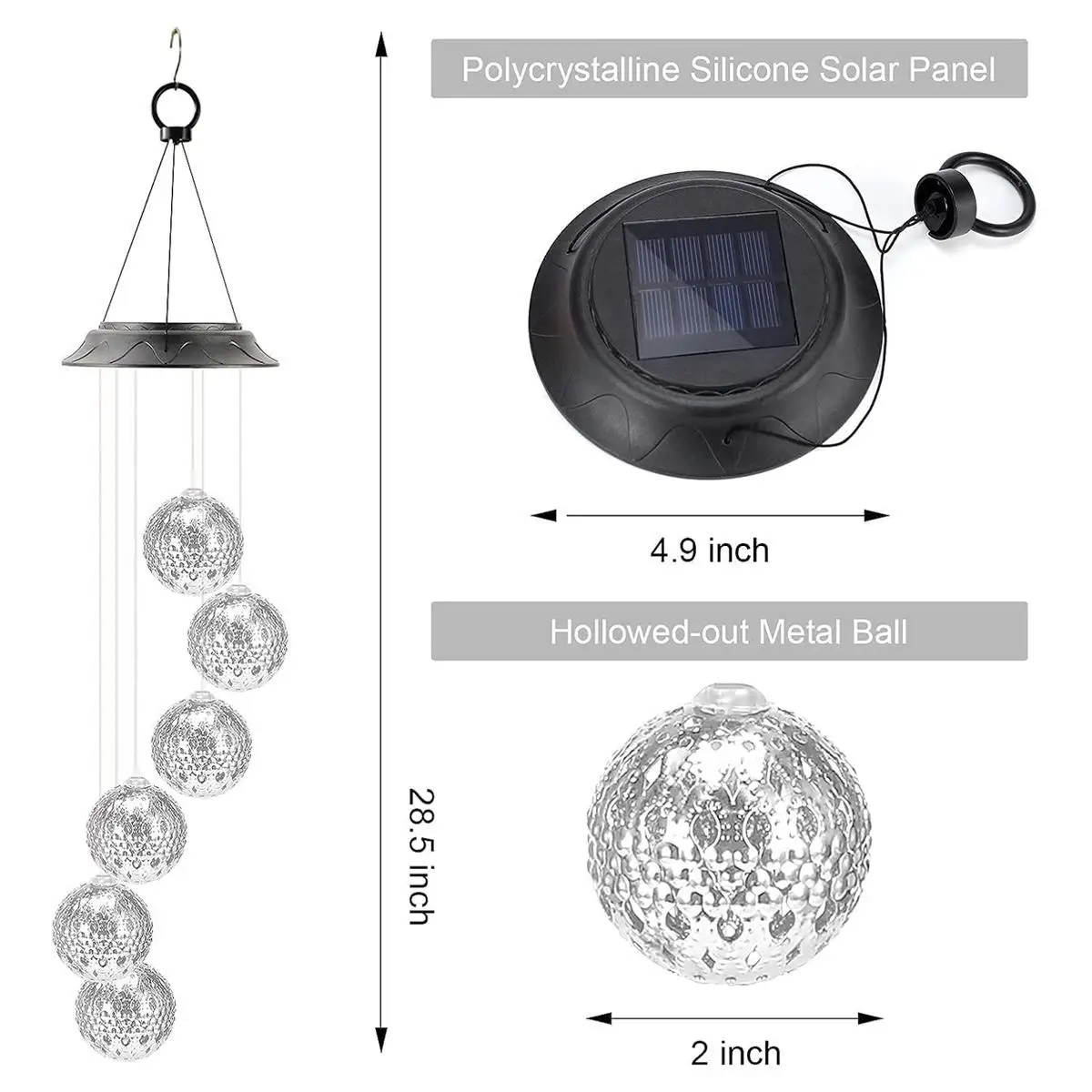 Moroccan Solar Wind Chime Unique Waterproof Globe Lights Outdoor Garden Patio Decor Bright Colorful Hanging Ball Lights Art Room