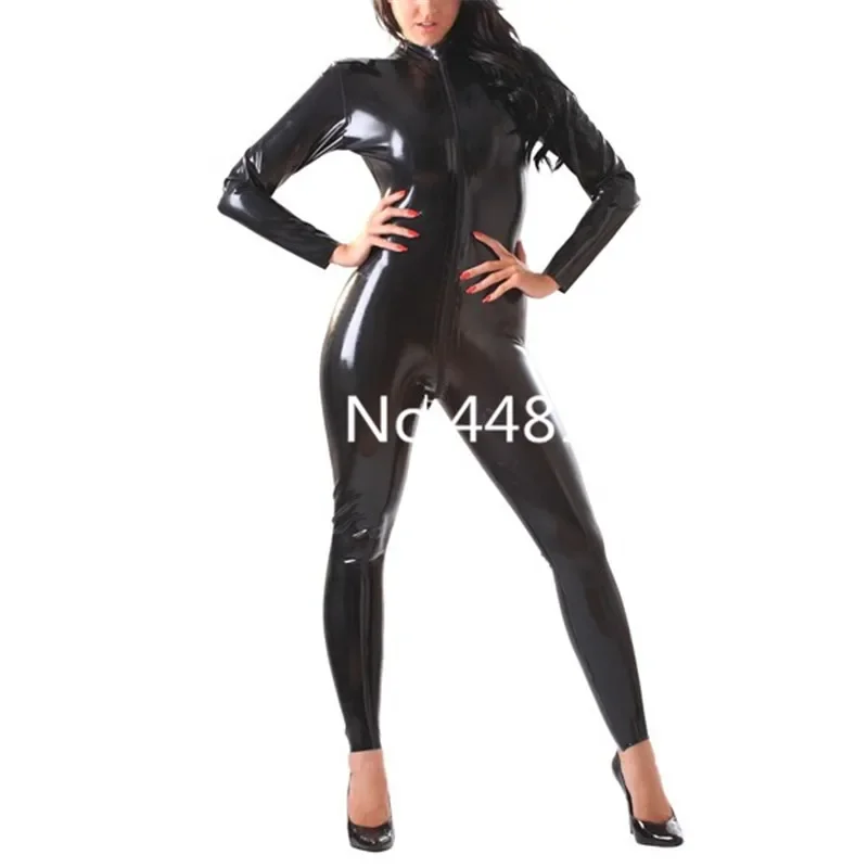 Handmade Latex Catsuit Front Zip Rubber Bodysuit for Female Custom Made XS-XXXL