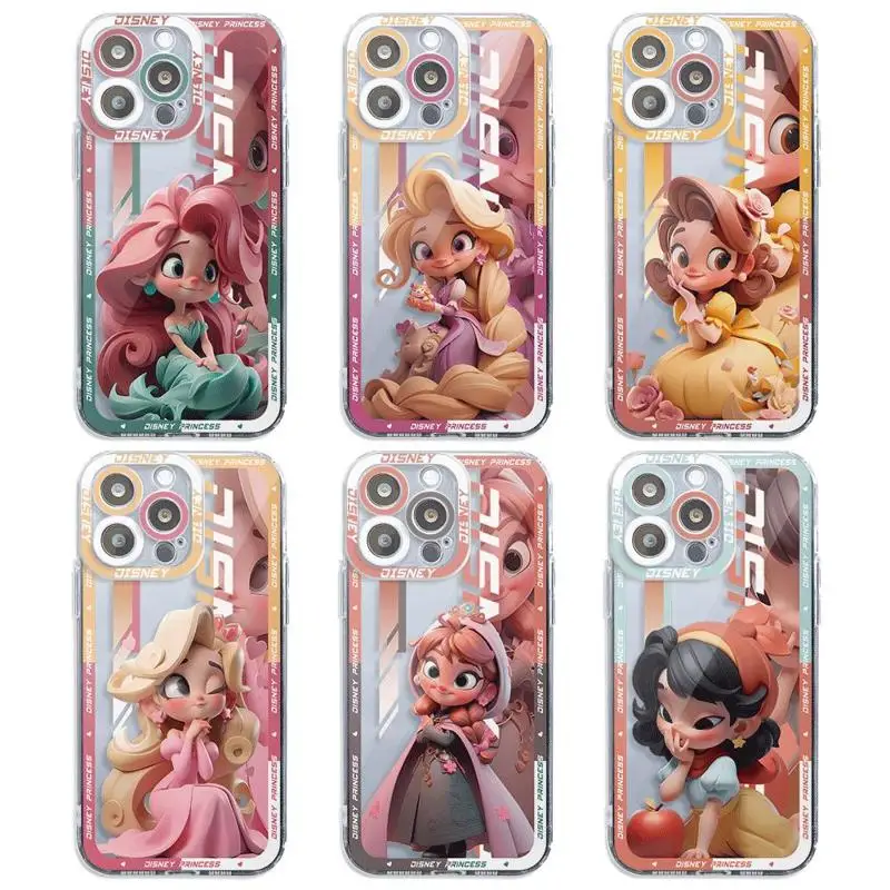 Disney Princess Girl Cute Phone Case for Apple iPhone 15 Pro Max 13 14 Plus 12 Mini 11 Pro XR 8 SE 7 6S XS MAX Cover