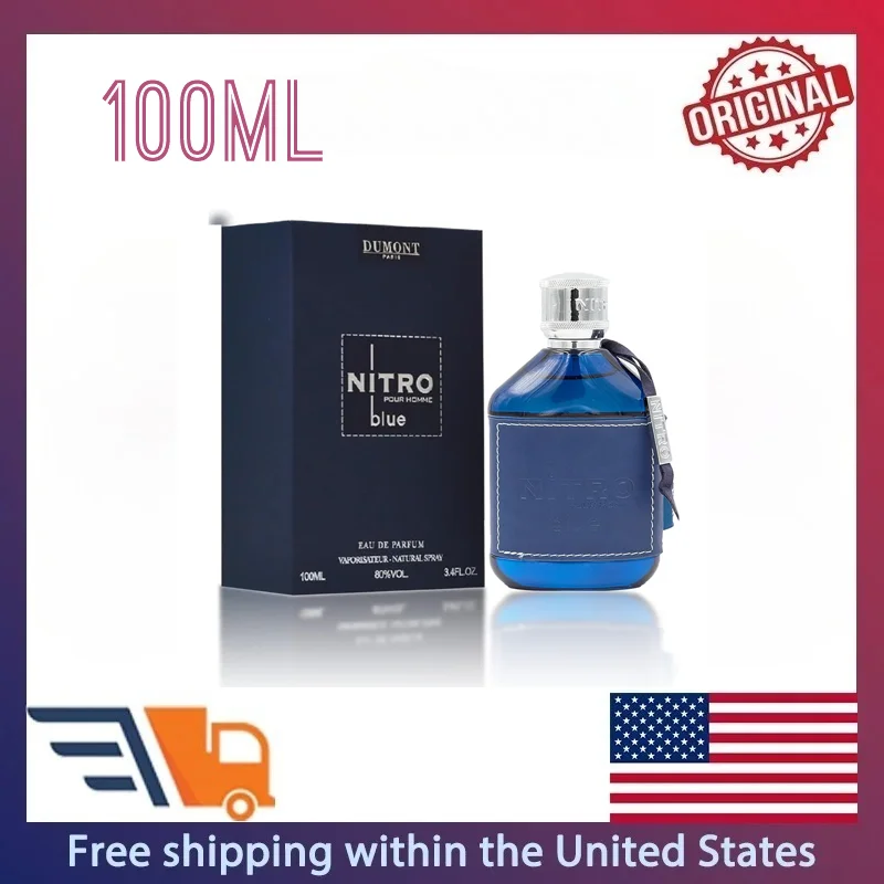 

Dumont Nitro Blue Eau De Parfum EDP 3.4 Fl Oz – Унисекс-парфюм с цветочно-древесным ароматом, высококачественные парфюмерные масла, длительная свежесть.