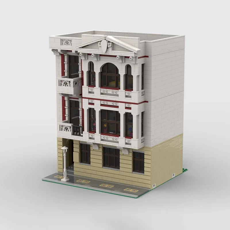 NEW house Moc Building Blocks Avilés Albergue Technology Modular Bricks Model  Gifts Christmas Toys DIY Sets Assembly！