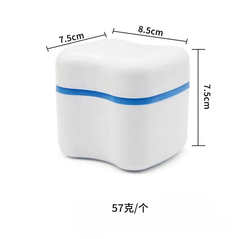 European-style Double-layer Denture Cleaning and Storage Box with Strainer Basket