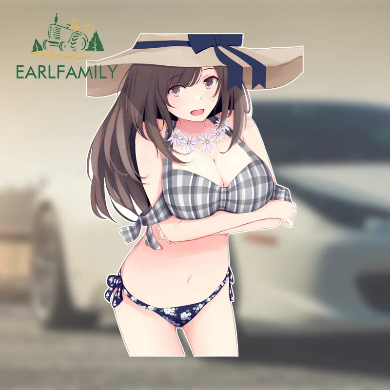 

EARLFAMILY сексуальное аниме ahegao девушка наклейка творческая личность солнцезащитный крем автомобильные наклейки лобовое стекло винил фургон мотоцикл графика