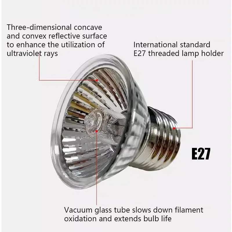 Bombilla de luz solar de imitación uva uvb, interfaz E27, lámpara de aislamiento de calefacción para animales, lámpara de basking para mascotas y tortugas, 2 uds.