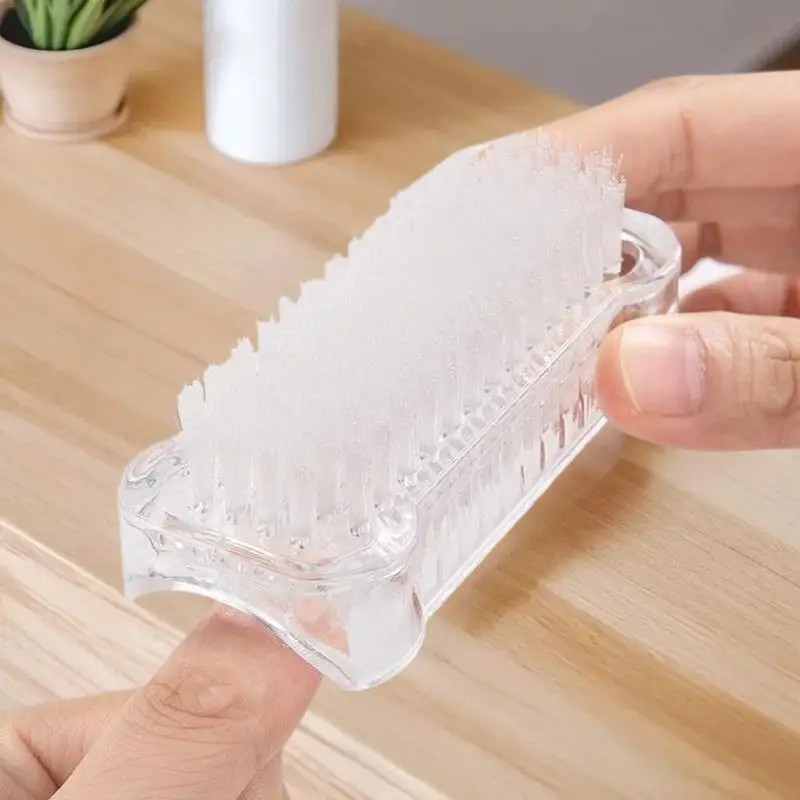 Brosse de nettoyage des ongles Double face, outil de manucure et de pédicure, idéal pour les ongles et les orteils