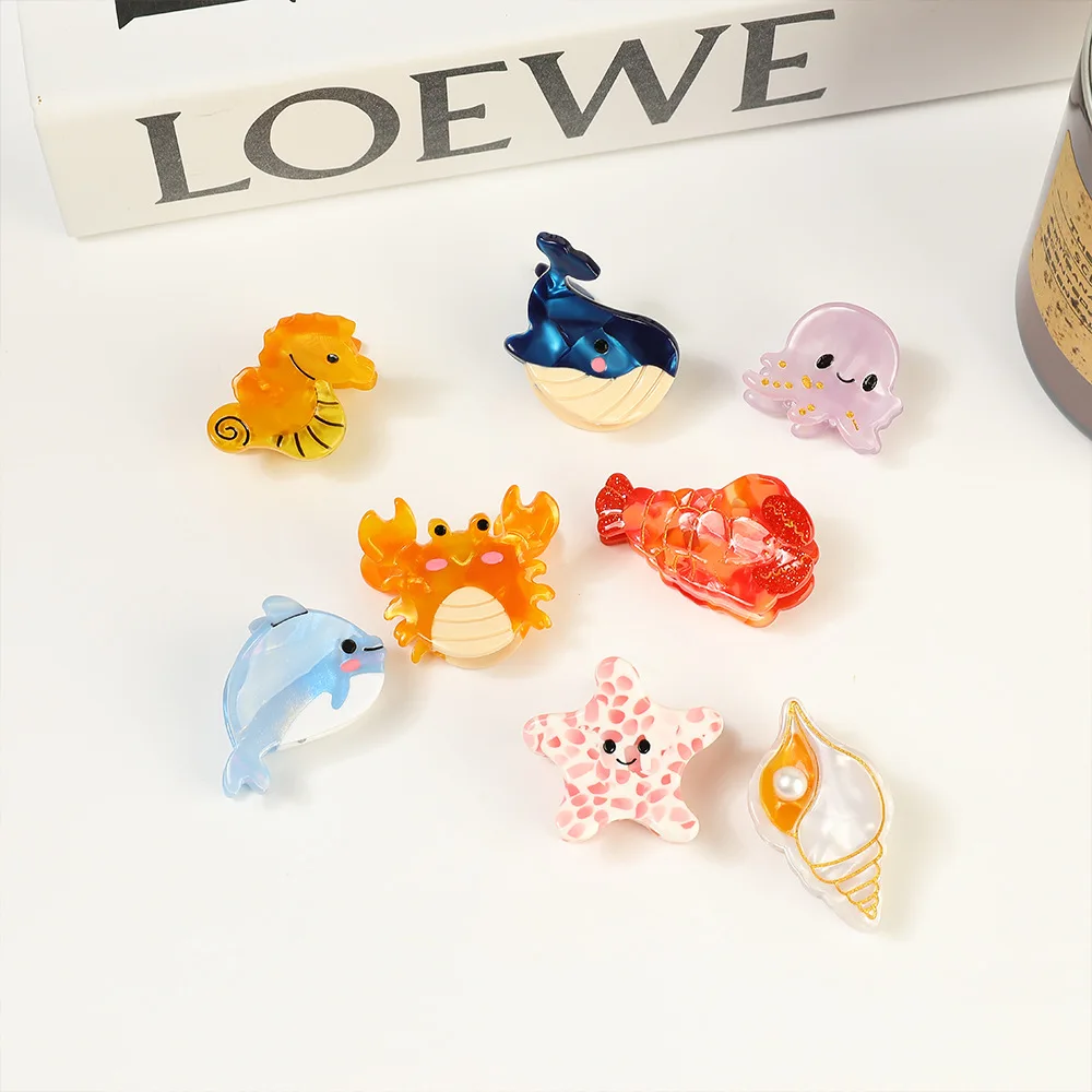 

Acetate Mini Hair Clips Summer Beach Ocean Handmade Hairpins for Girls Cute Hair Accessories Set