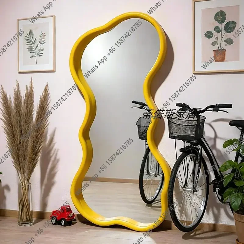 X Art Nordic Floor-to-ceiling Full-length Mirror Irregular Art Home Decorative Mirror Designer Fashion