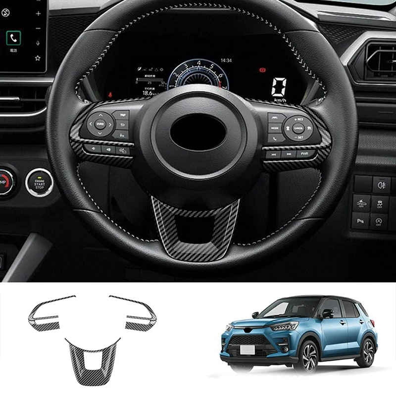 30Pcs/Set Carbon Fiber Car Steering Wheel Decoration Cover Trim Sticker For TOYOTA Raize 200 Series 210A 2021 VELOZ 2022