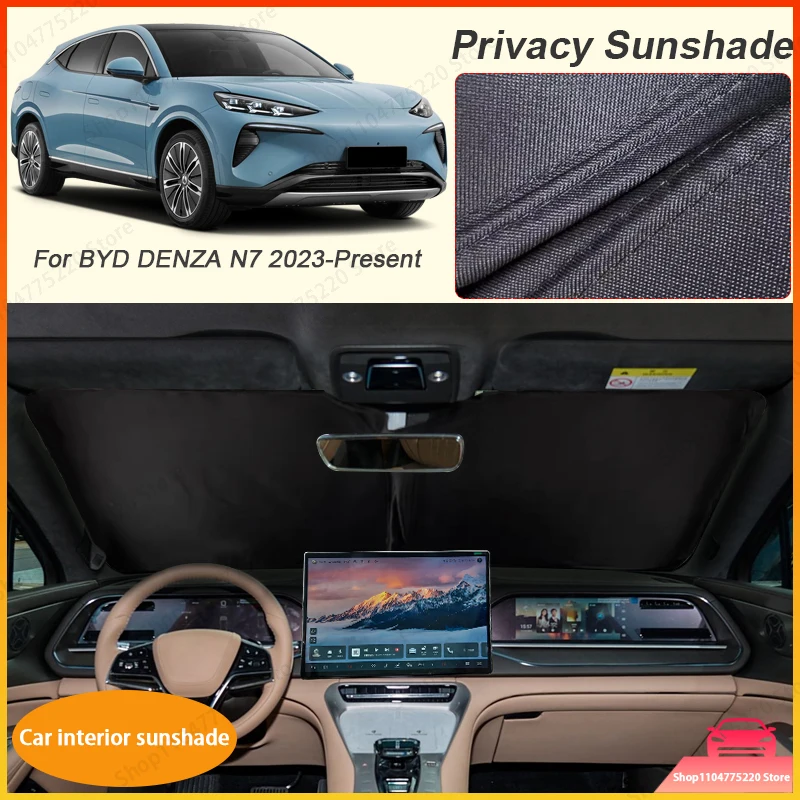 Car Black Window Privacy Sunshade For BYD DENZA N7 2023-Present Auto Anti-UV Heat Insulation Protect Cover Interior Accessory