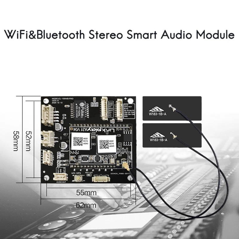 CL-100WB PRO Wifi/Bluetooth/Line In/U Disk Bluetooth Audio Receiver Stereo Smart Audio Module