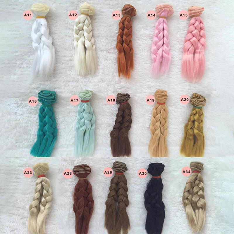 100*15cm DIY BJD pigtails doll hair cotton SD hair for tress dolls braid Wig For 1/3 1/4 Accessories toys