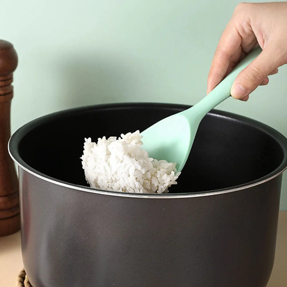 

2 Pcs Silicone Rice Spoon One piece Scooper Ergonomic H Green Practical Long lasting Kitchen Bar utensil