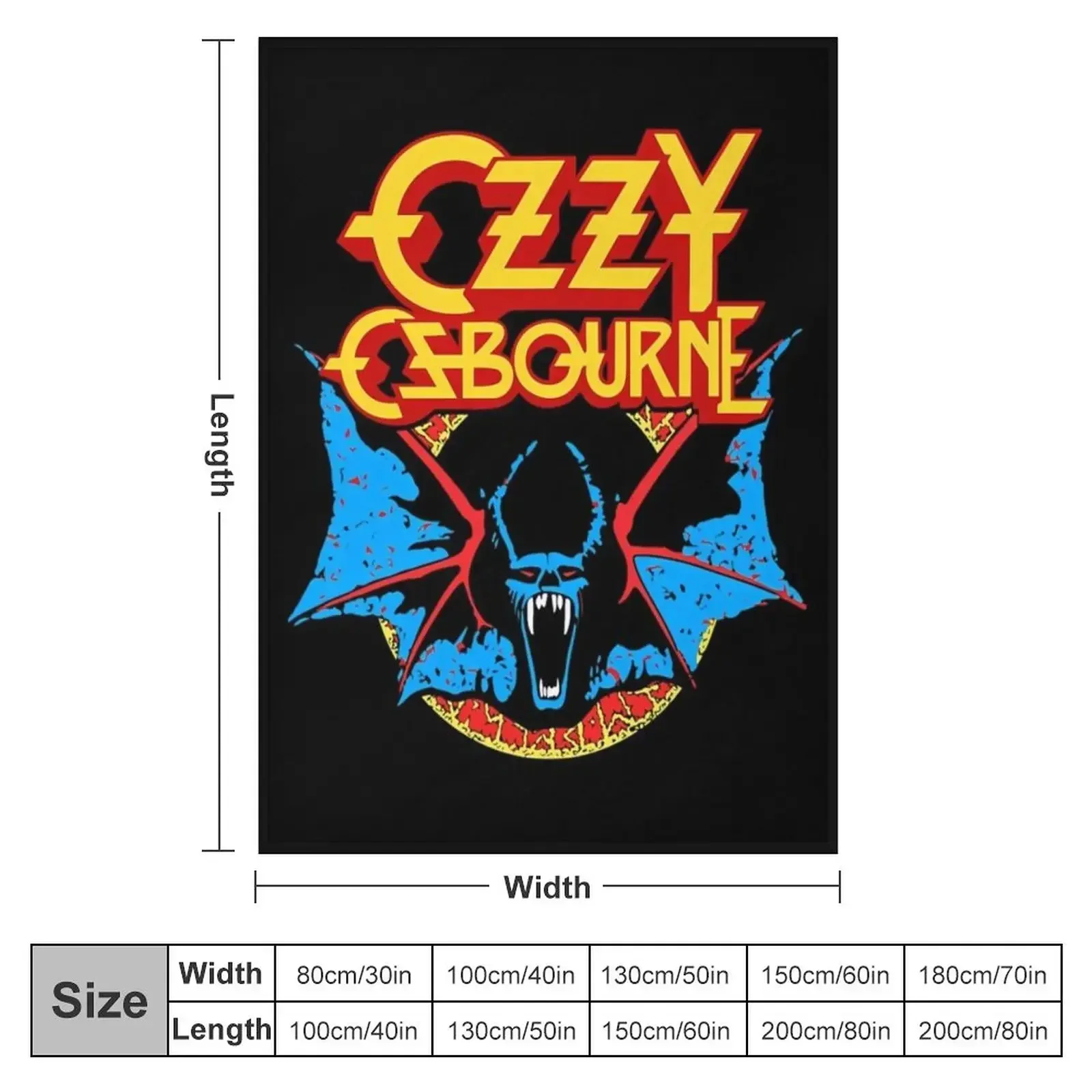 Ozzy Osbourne Classic Bat Throw Blanket Sofa Quilt Travel Blankets