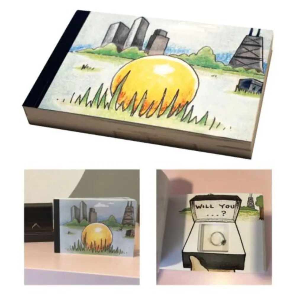 جديد ورقة إخفاء حلقة فليب بوك رومانسية عيد الحب مفاجأة اليد انقلبت كتاب الوجه كتاب عدة الكرتون الهدايا الوجه رفرف كتاب #2