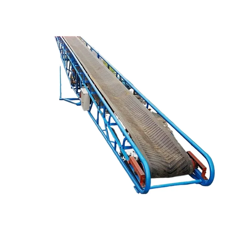 

Mobile loading and unloading lifting belt conveyor, grain climbing anti-skid belt conveyor