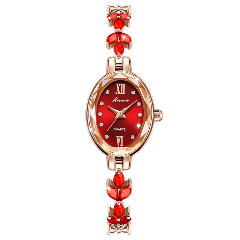 Women Quartz Watch Fashion Diamond Leaf Shape Style Fashion Female Watches Casual Ladies Watch Daily Wear Girl Gifts