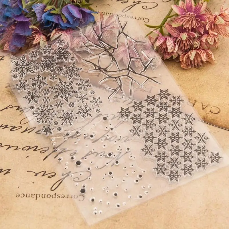 

Clear Stamp Snowflake Silicone Stamp Transparent Stamp for Photo Decoration