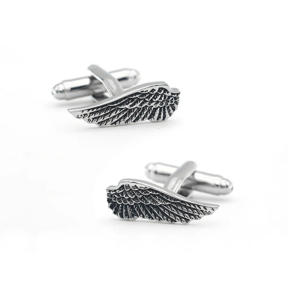 Antique Carved Wing Cufflinks Retro Pattern Metal Men French Shirt Cuff Links Angel Wing Shape Suit Accessories