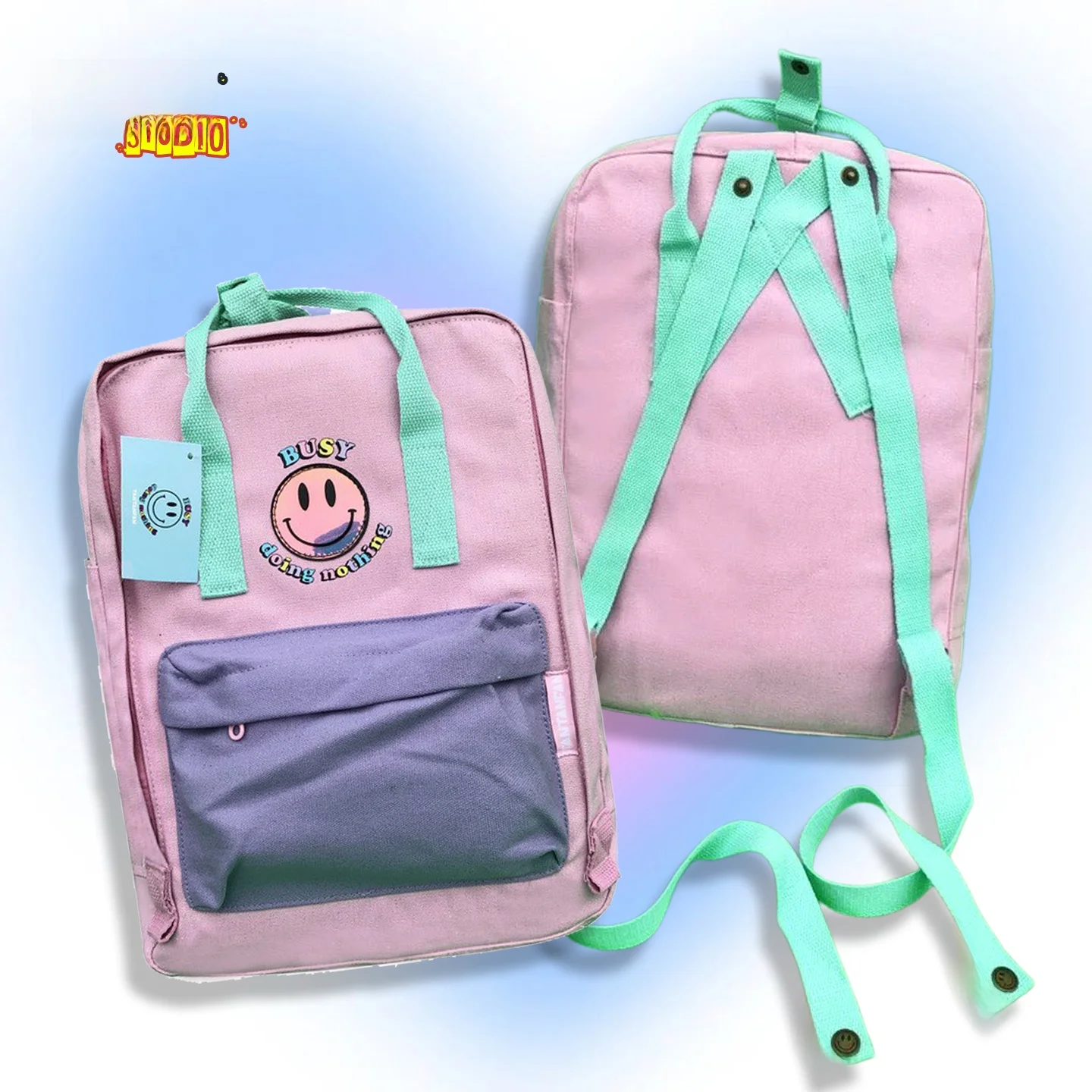 Lightweight Citywalk Soft Girl Backpack Harajuku Style Pink Student Handbag Dual Shoulder Bag Commuter Style Polyester 