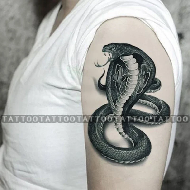 

Goth Snake Tattoos Waterproof Temporary Tattoo for Woman Men Fake Tattoo Stickers Lasting Arm Tattoo Art Tatuajes Temporales