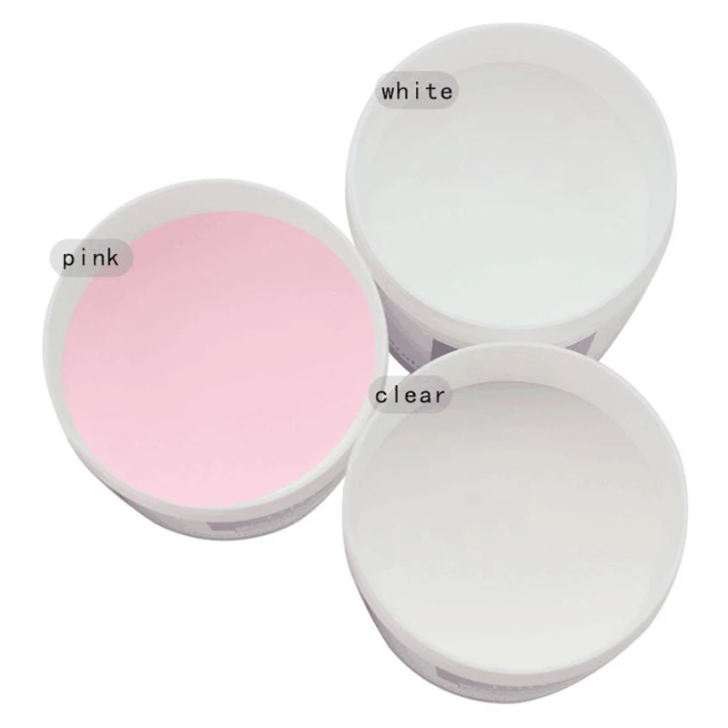 3Colors Acrylic Nail Powder Transparent/Pink/White Carving Crystal Polymer Powder Manicure Nail Polish Professional Accessories#