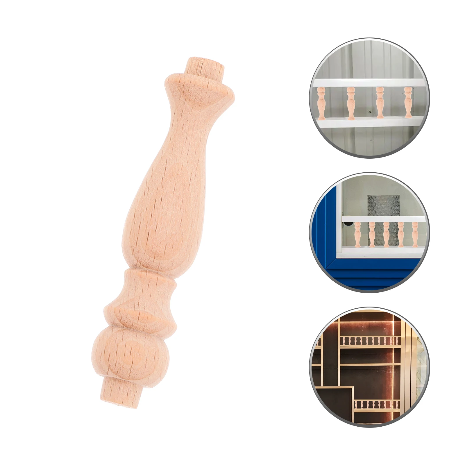 

Solid Wood Cabinet Fence Stair Balusters Altar Khaki Spindles for Crafting
