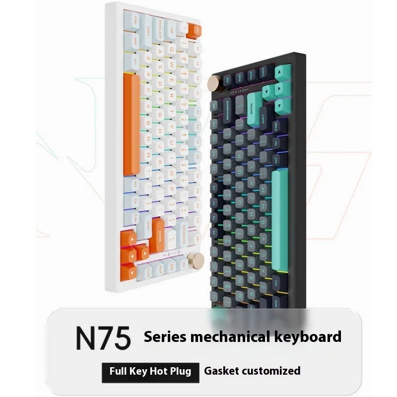 

Vgn N75 Gaming Power Custom Mechanical Keyboard Gasket Construction 75% With Full Key Hot-Swappable Ergonomic Keyboard