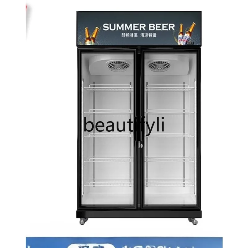 

Display Cabinet Refrigerated Fresh-keeping Cabinet Refrigerator Commercial Store Freezer Air-cooled Double Door Glass Door