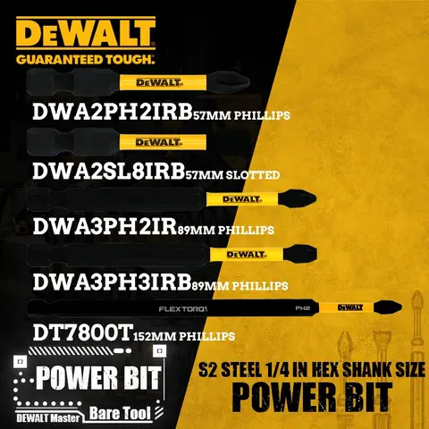 DWA2SL8IRB DWA2PH2IRB DWA3PH2IRB DWA3PH2IRB DWA3PH3IRB DT7800T Impact Power Bit, Acessórios do driver, Ferramenta elétrica