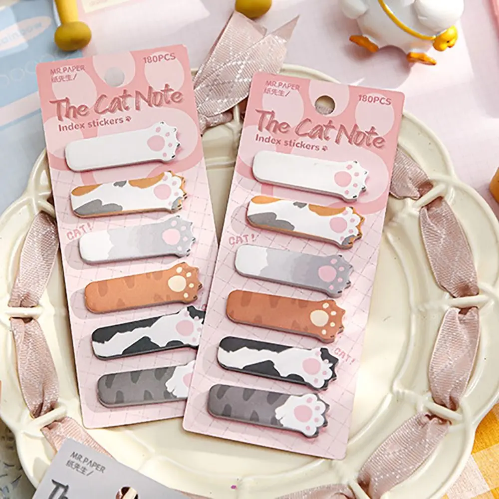 New Paper Cat Index Stickers Cartoon Self Adhesive Cat Note Tabs School Supplies Calendar Marking Labels