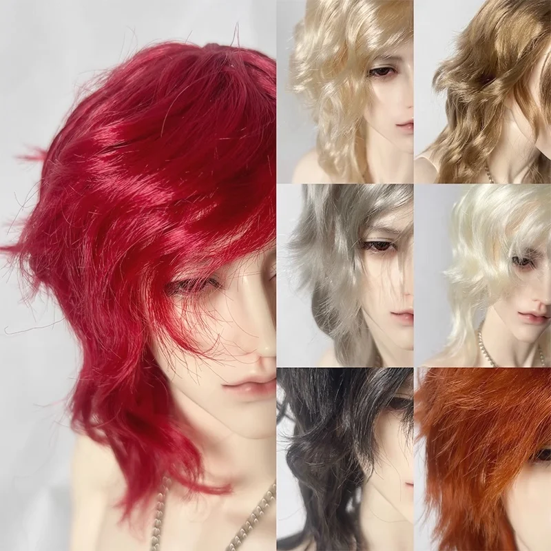 BJD Wigs Short Curly Hair for 1/3 1/4 1/6 Dolls SD MSD MDD Yosd Milk Fiber Wigs Doll Hair