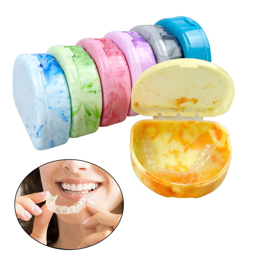 

3pcs Denture Cleaning Box Plastic Mouthguard Retainer Storage Box Suitable for storage Dental-themed Accessories