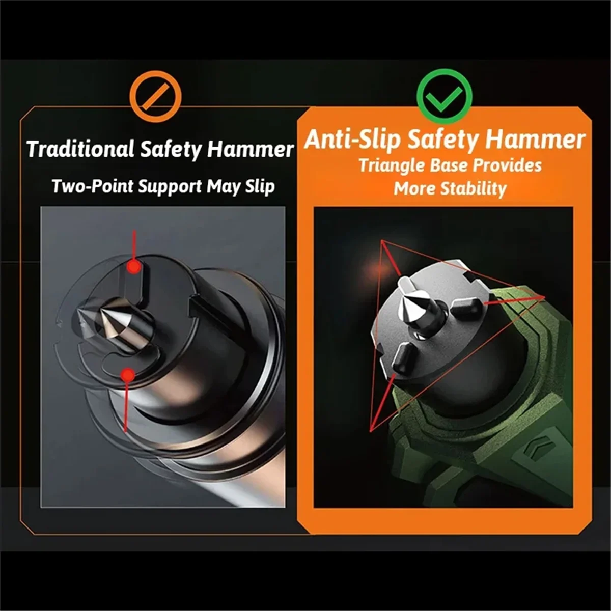 AA25 자동차 안전망치 미니 자동차 다기능 탈출망치 유리 파괴 구조망치 차량 창문 1초 안에