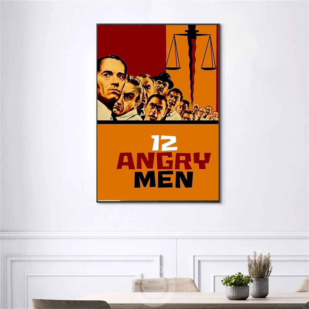 12 Angry Men 1957 Classic Film Poster Canvas Painting Courtroom Drama Movie Vintage Prints Wall Art Theater Room Home Decoration