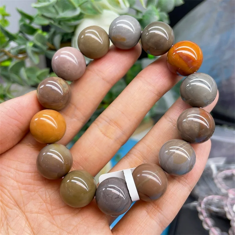 

Natural Alashan Agate Bracelet Handmade Fortune Energy Bangle Mineral Woman Amulet Jewelry Gift 1PCS 15MM