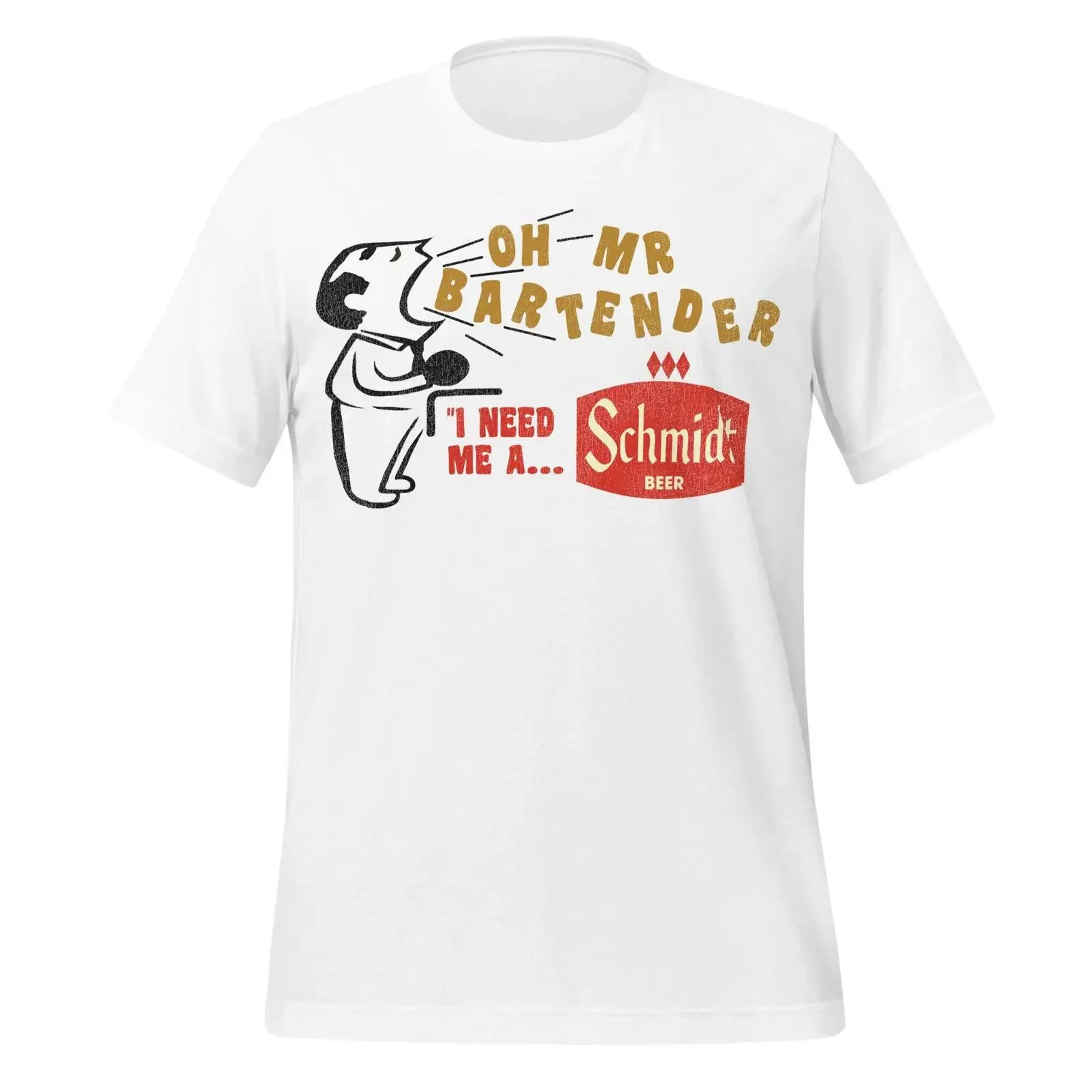 Retro Schmidt Beer T Shirt Vintage Brewing Logo S XXL vintage Washed Comfortable Versatile streetwear homme Stylish