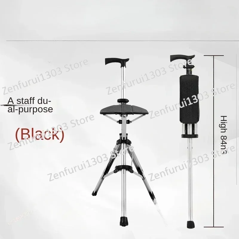 Original Crutch stool Crutch chair foldable multi-functional non-slip with stool for the elderly trekking pole,New