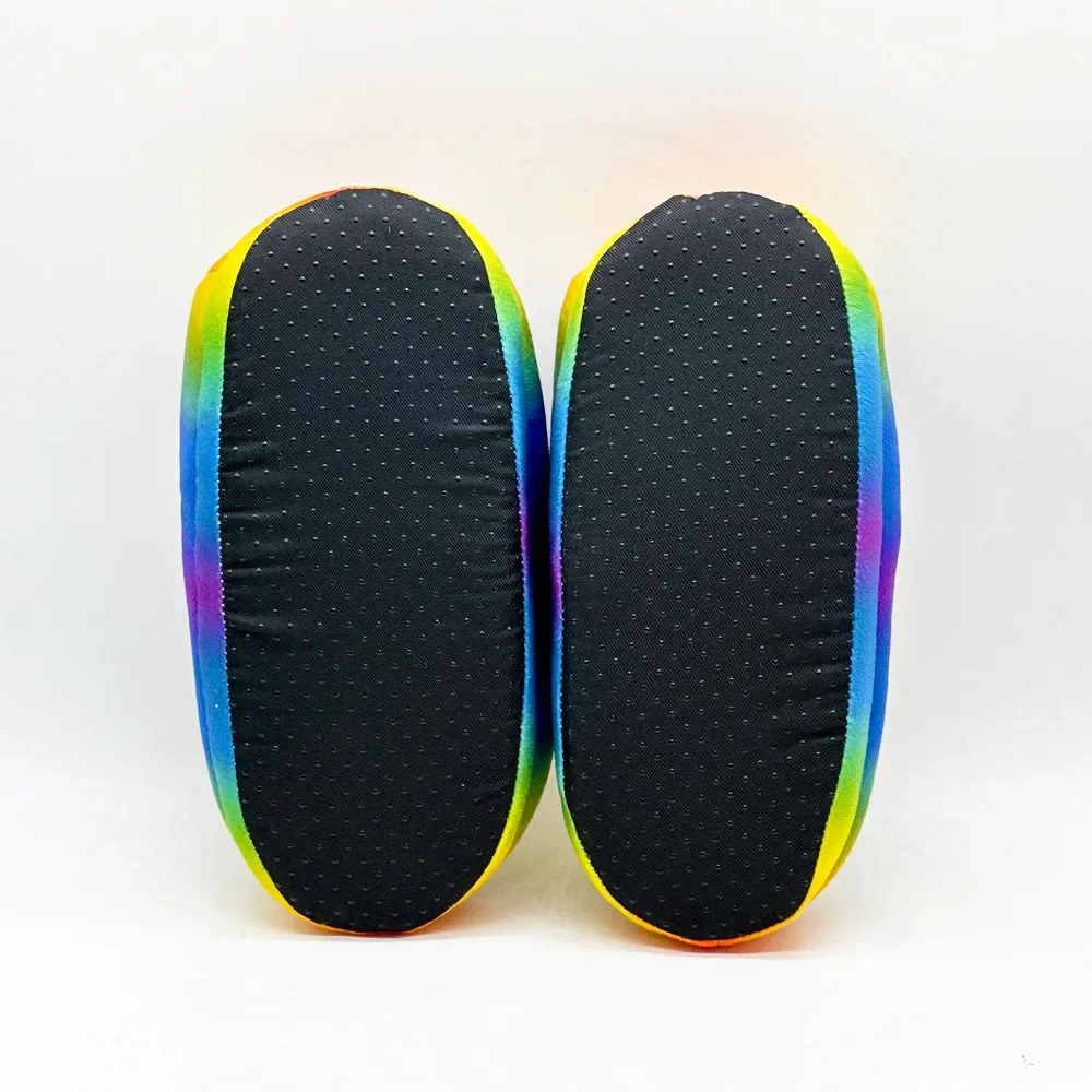 MyRytanda Colorful Toe Plush Slippers Men Women Fun Digit Pattern House Shoes Coupke Soft Slipper Birthday Gifts