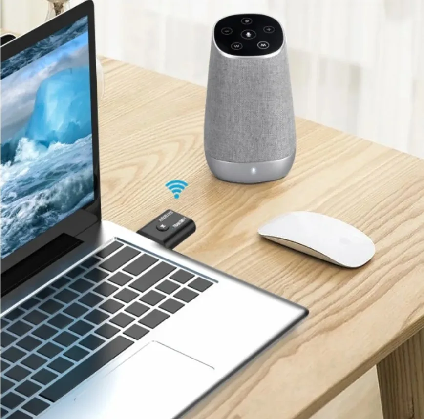 Adaptor Bluetooth USB 2 In 1 5.0 Pemancar Bluetooth untuk Komputer TV Laptop Speaker Headset Adaptor Penerima Bluetooth Nirkabel