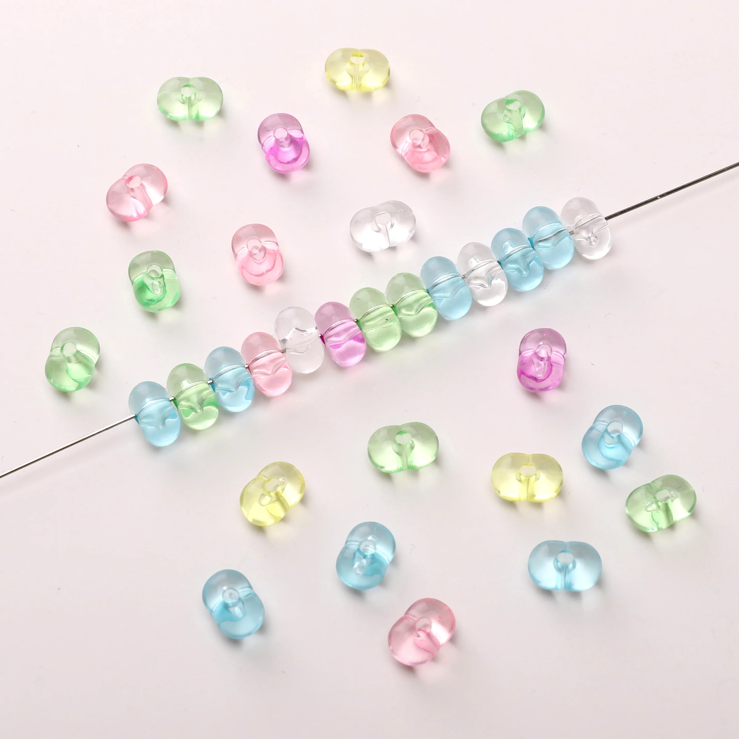 10 جرام/الحقيبة 5x8 مللي متر لطيف الحلو والمدمجة الاكريليك شفافة الفول السوداني فضفاض الخرز DIY بها بنفسك مجوهرات أساور القلائد الحرف اليدوية