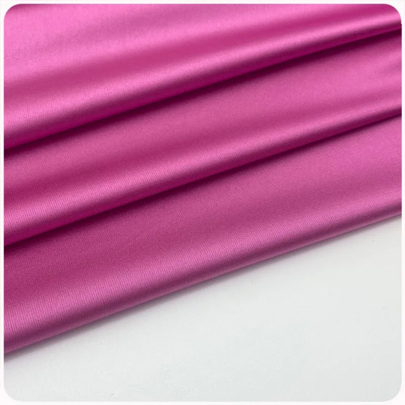 

Encrypted elastic satin polyester soft and smooth colored fabric for spring summer dress shoe materials